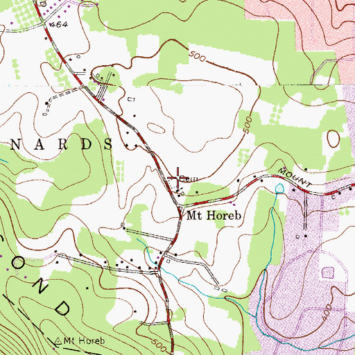 Topographic Map of Mount Horeb Methodist Church Cemetery, NJ