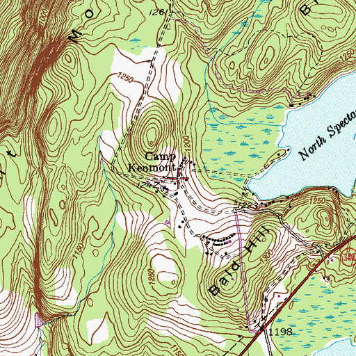 Topographic Map of Camp Kenmont, CT