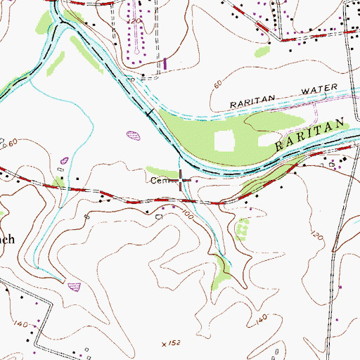 Topographic Map of Vroom Family Burial Ground, NJ