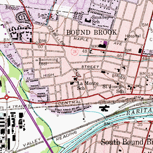 Topographic Map of Saint Marys School, NJ