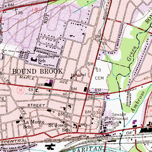 Topographic Map of The Community Medical Arts Building, NJ