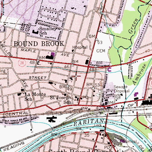 Topographic Map of Saint Paul's Episcopal Church, NJ