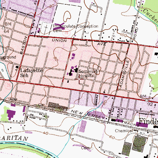 Topographic Map of Emmanuel Reformed Episcopal Church, NJ