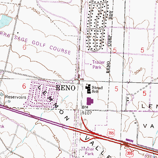 Topographic Map of Stead Medical, NV