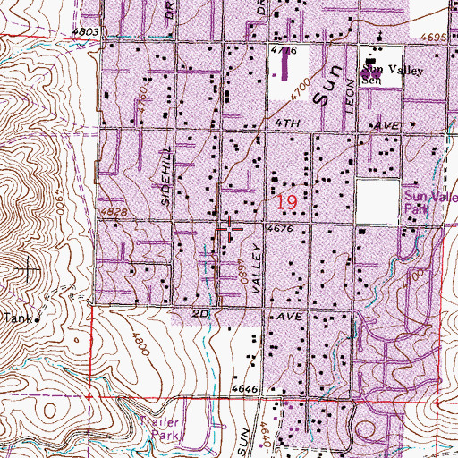 Topographic Map of Saint Mary's Medical Center Sun Valley Clinic, NV