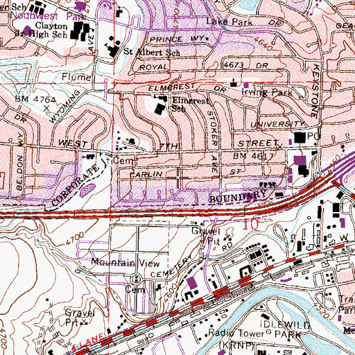 Topographic Map of Trinity Services, NV