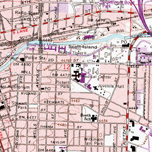 Topographic Map of Renown Regional Medical Center, NV