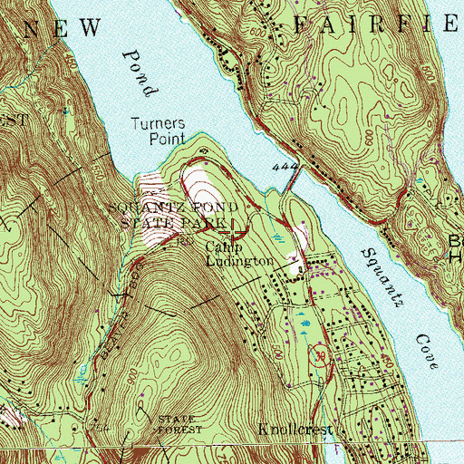 Topographic Map of Camp Ludington, CT