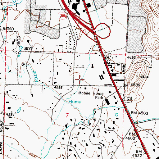 Topographic Map of Life Care Center of Reno, NV