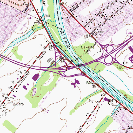 Topographic Map of Interchange 10, NJ