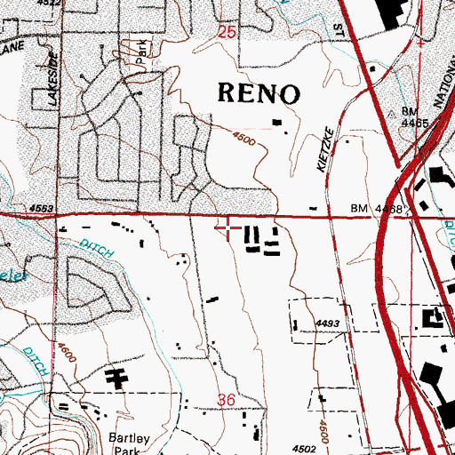 Topographic Map of ARC Med Center, NV