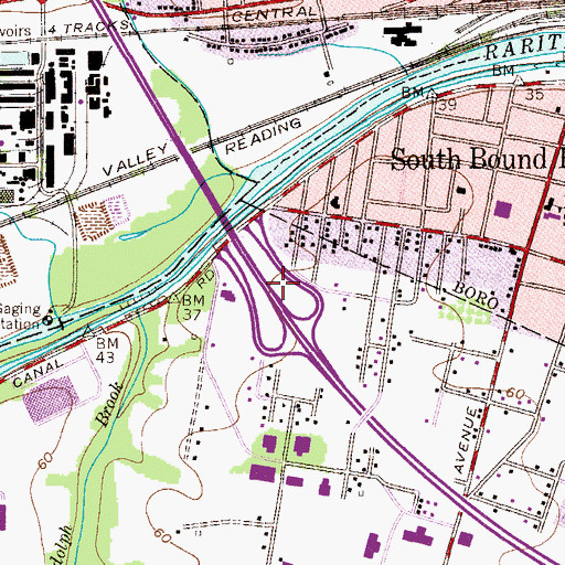 Topographic Map of Interchange 12, NJ