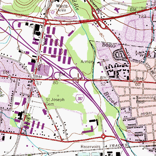 Topographic Map of Interchange 13, NJ