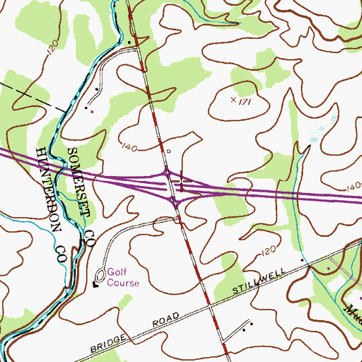 Topographic Map of Interchange 26, NJ
