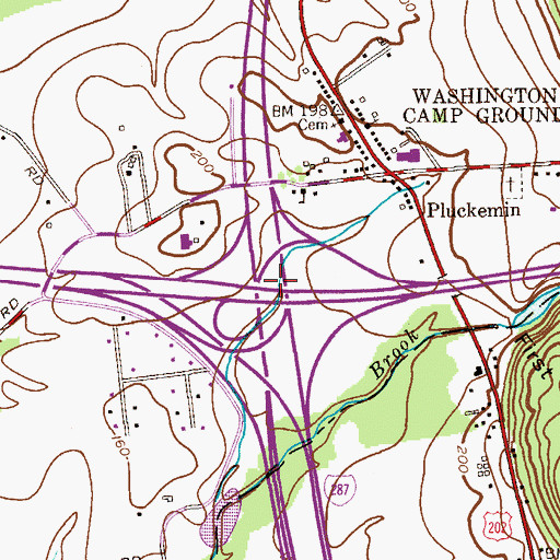 Topographic Map of Interchange 30, NJ