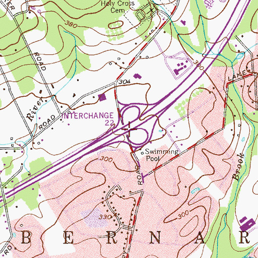 Topographic Map of Interchange 26, NJ