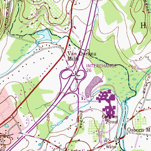 Topographic Map of Interchange 30, NJ