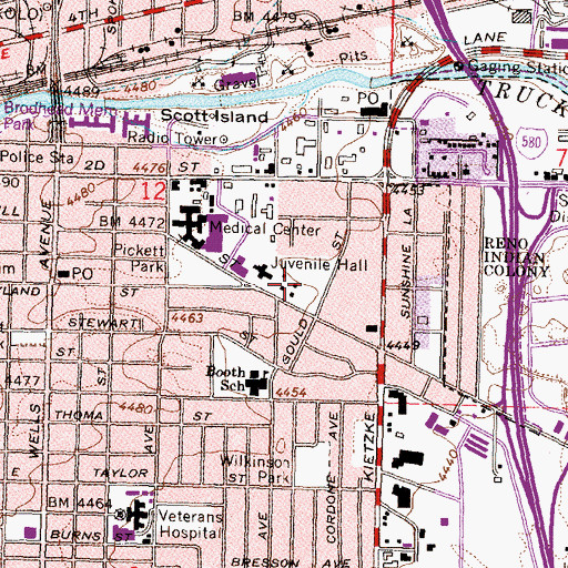 Topographic Map of Renown Rehabilitation Hospital, NV