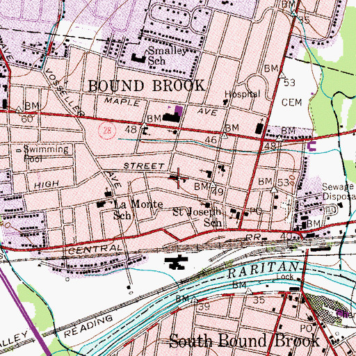 Topographic Map of Lafayette Elementary School, NJ