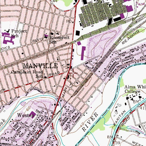Topographic Map of Public School Number 1 (historical), NJ