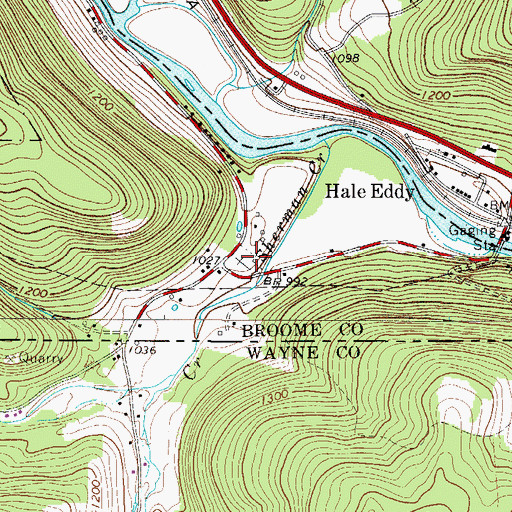 Topographic Map of Hale Eddy Cemetery, NY
