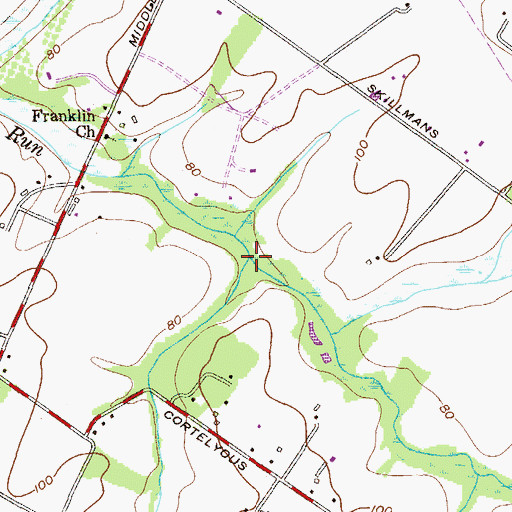 Topographic Map of Ninemile Run, NJ