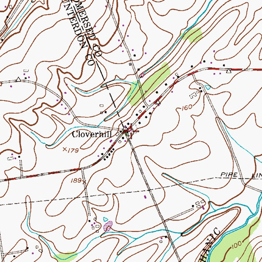 Topographic Map of Clover Hill Reformed Church, NJ