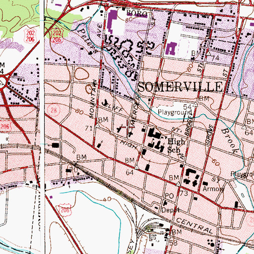 Topographic Map of Saint John's Episcopal Church, NJ
