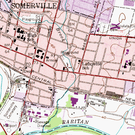 Topographic Map of New Covenant Missionary Baptist Church, NJ