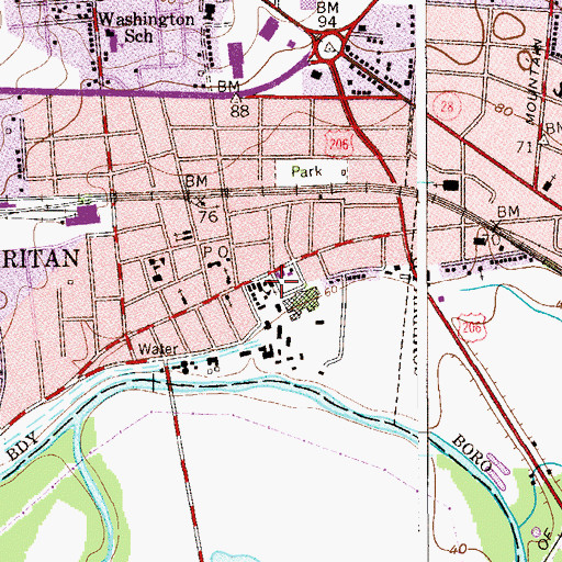 Topographic Map of Saint Joseph's Roman Catholic Church, NJ