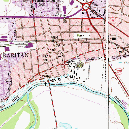 Topographic Map of Saint Paul Lutheran Church, NJ