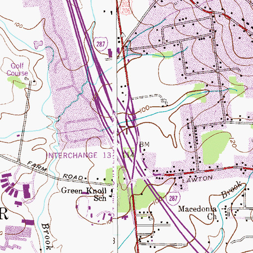 Topographic Map of Interchange 17, NJ