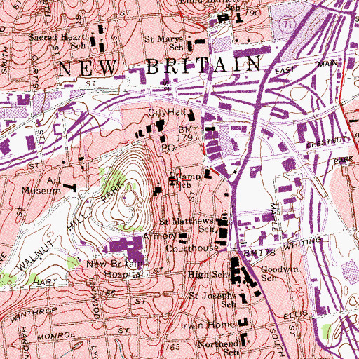 Topographic Map of Camp School, CT