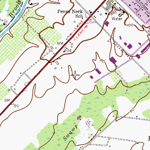 Topographic Map of Carnegie Center Industrial Park, NJ
