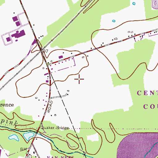 Topographic Map of Mercer Oaks Golf Course, NJ