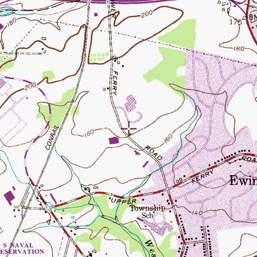 Topographic Map of Princeton Crossroads Corporate Center, NJ