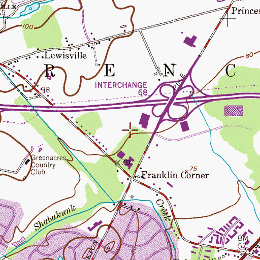 Topographic Map of Princeton Park Office Center, NJ