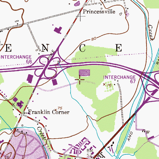 Topographic Map of Princeton South Corporate Center, NJ