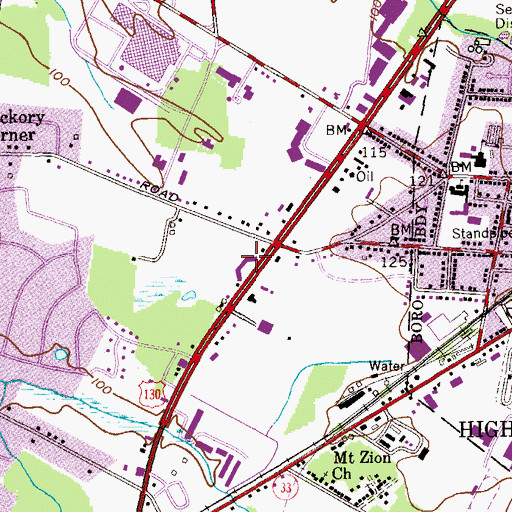 Topographic Map of Royal Plaza Shopping Center, NJ