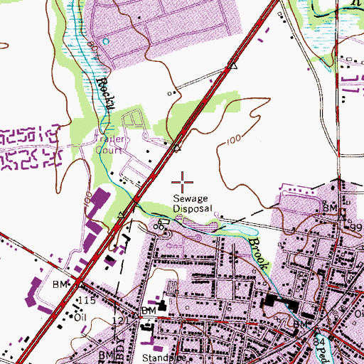 Topographic Map of Town Center Plaza Shopping Center, NJ