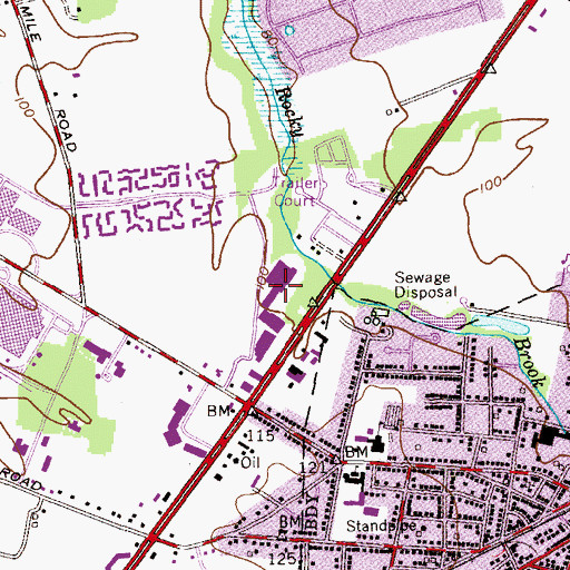 Topographic Map of Town Center Shopping Center, NJ
