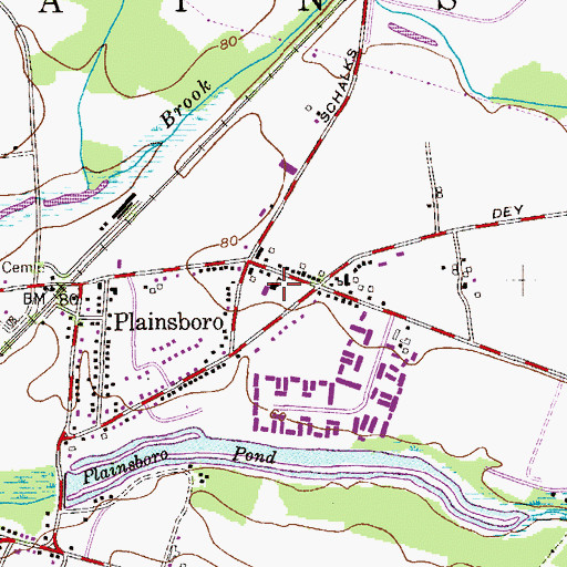 Topographic Map of John V B Wicoff Elementary School, NJ