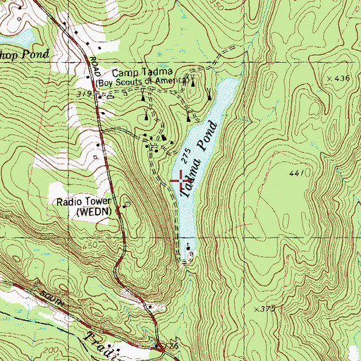 Topographic Map of Camp Tadma, CT