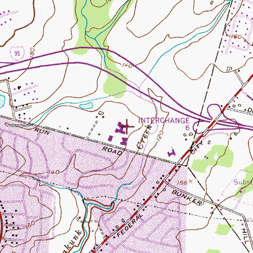 Topographic Map of Mercer County Technical School Sypek Center, NJ
