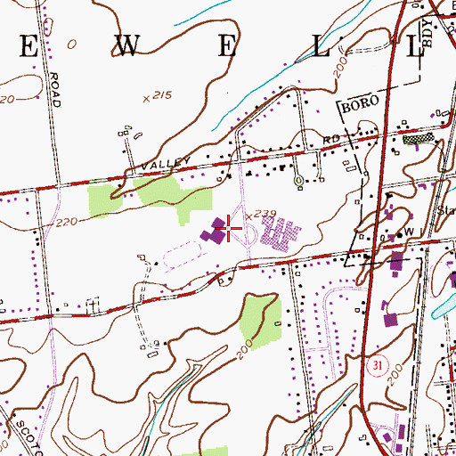 Topographic Map of Timberlane Middle School, NJ