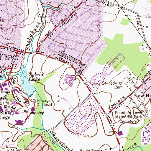 Topographic Map of William L Antheil Elementary School, NJ