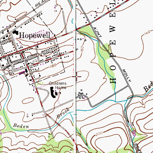 Topographic Map of Hopewell Presbyterian Church, NJ