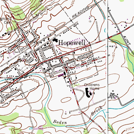 Topographic Map of Saint Alphonsus Church, NJ