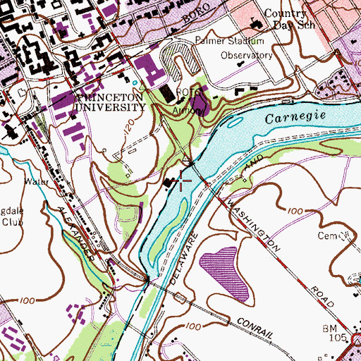 Topographic Map of Princeton Boat House, NJ