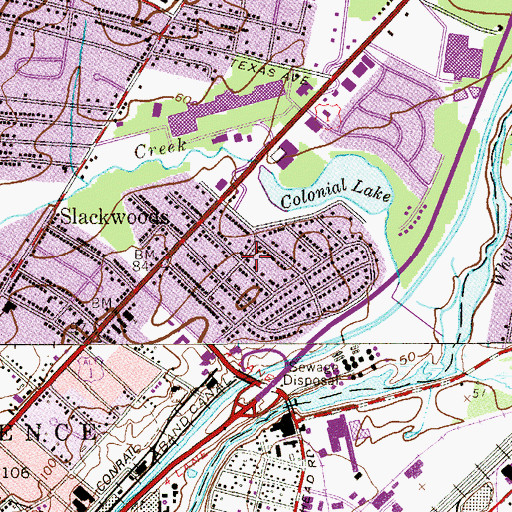 Topographic Map of Colonial Lake Lands, NJ